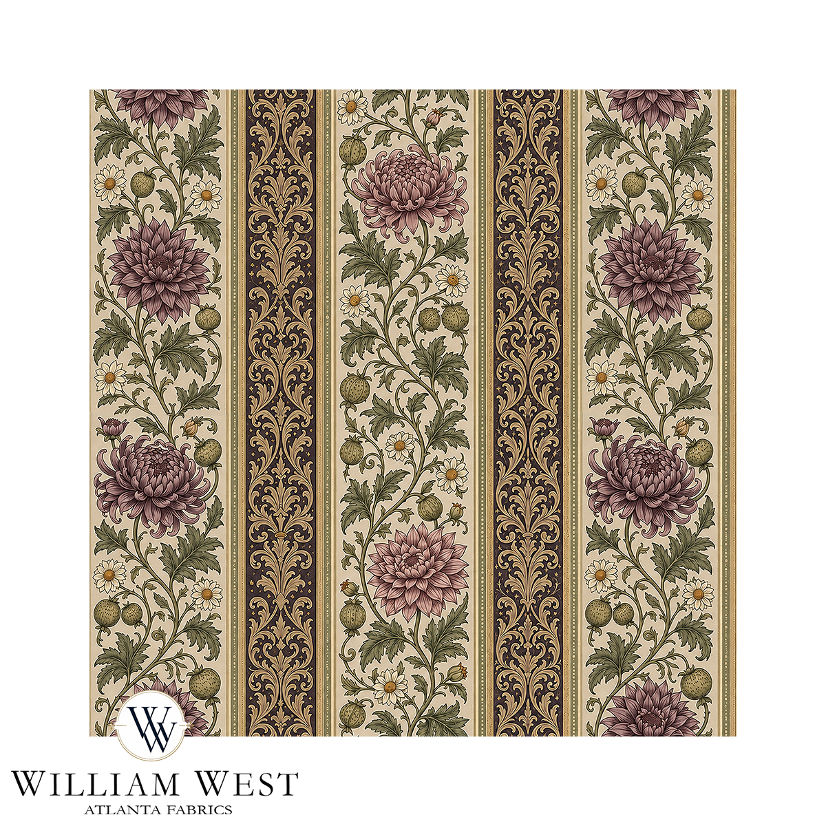 Atlanta Fabrics Briarwick Stripe Lavender Wallpaper | Atlanta Fabrics