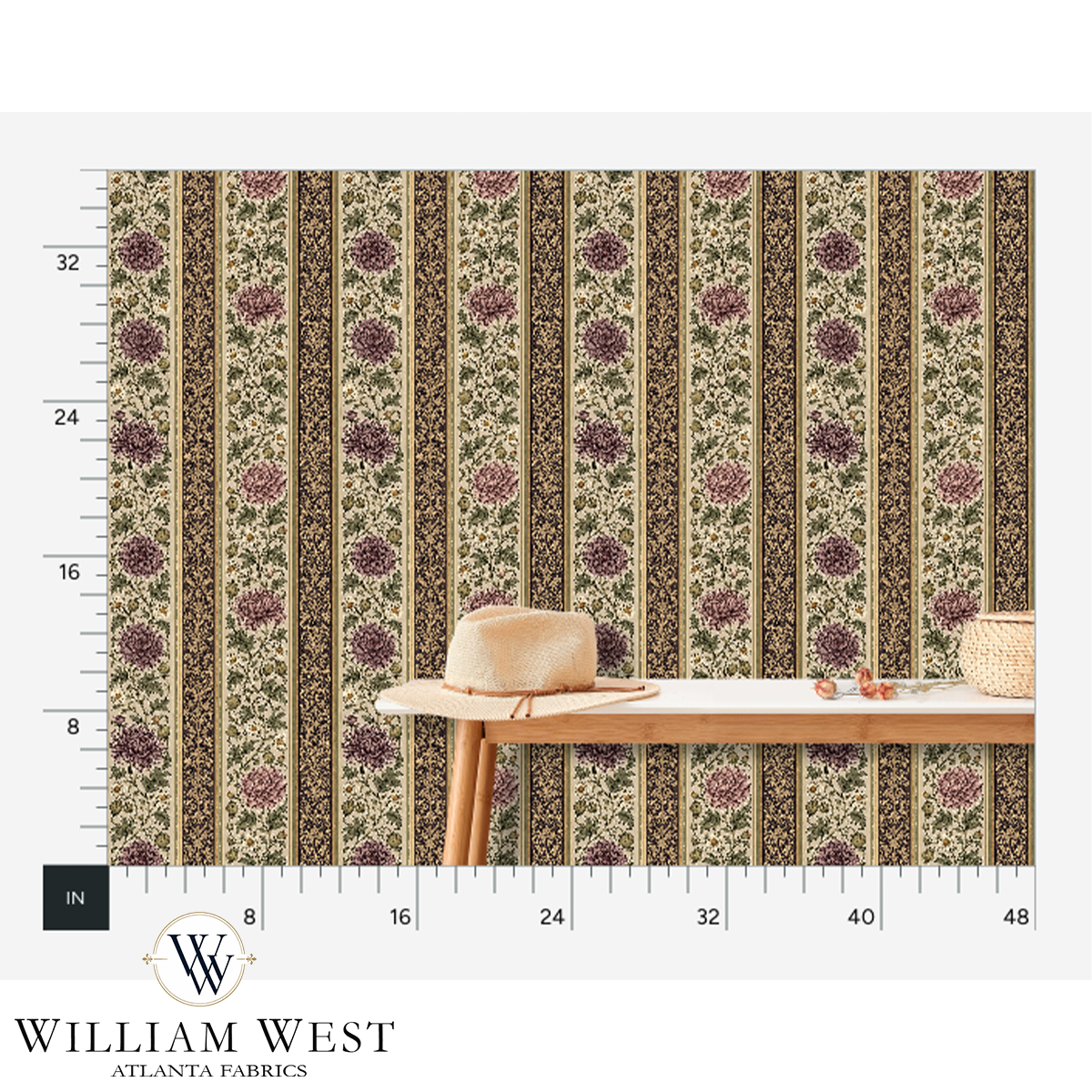 Atlanta Fabrics Briarwick Stripe Lavender Wallpaper | Atlanta Fabrics