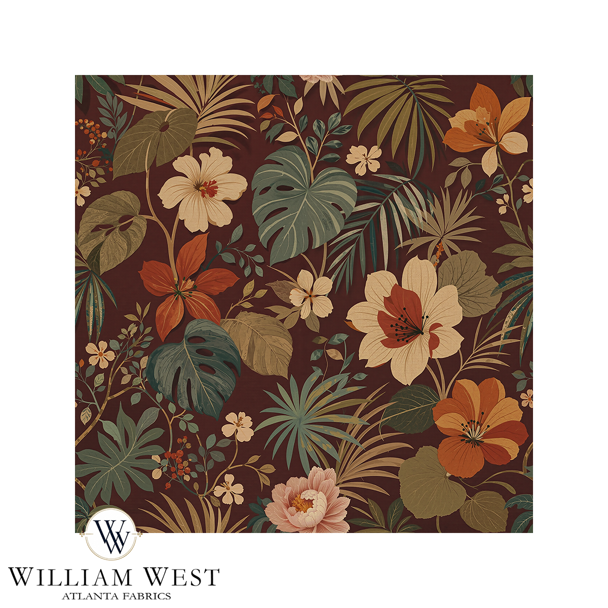 Atlanta Fabrics Bungalow Bloom Terracotta Fabric | Atlanta Fabrics