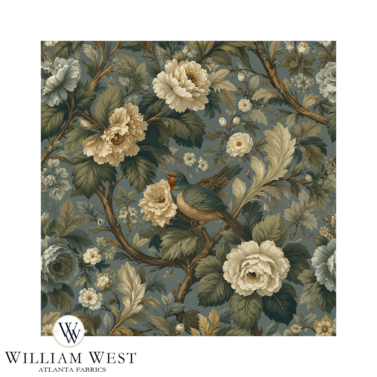 Atlanta Fabrics Calder House Teal Fabric | Atlanta Fabrics