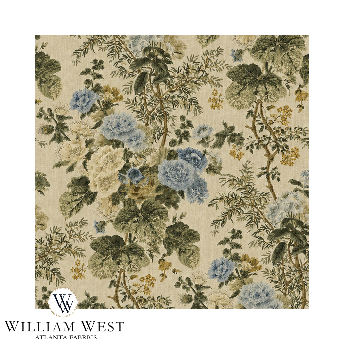 Atlanta Fabrics Cape Floral Sage Fabric | Atlanta Fabrics