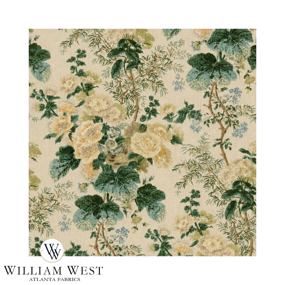 Atlanta Fabrics Cape Floral Yellow Fabric | Atlanta Fabrics