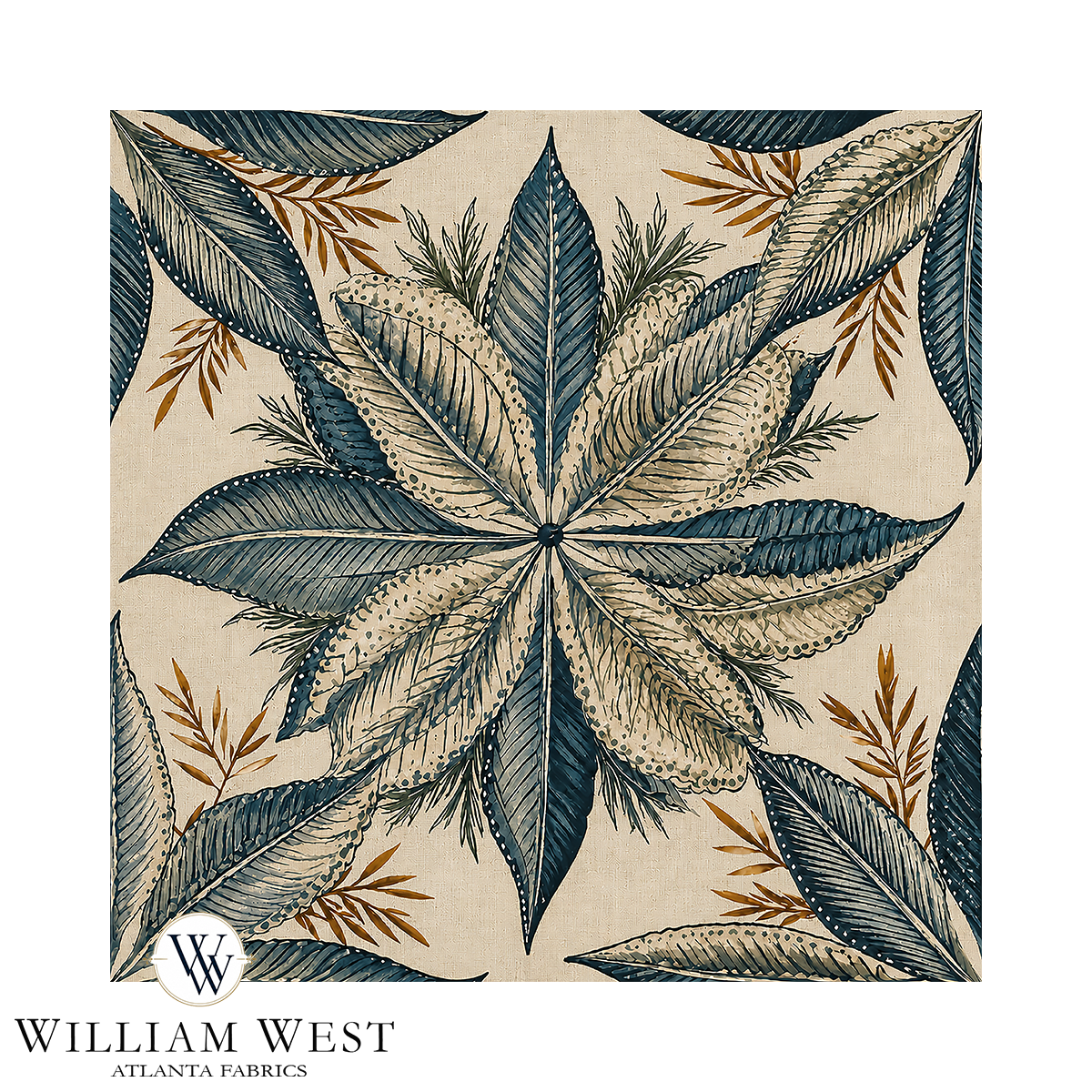 Atlanta Fabrics Caraway Indigo Fabric | Atlanta Fabrics