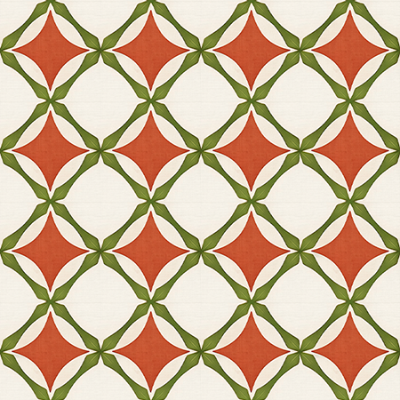 Atlanta Fabrics Edgewater Terracotta Green Fabric | Atlanta Fabrics