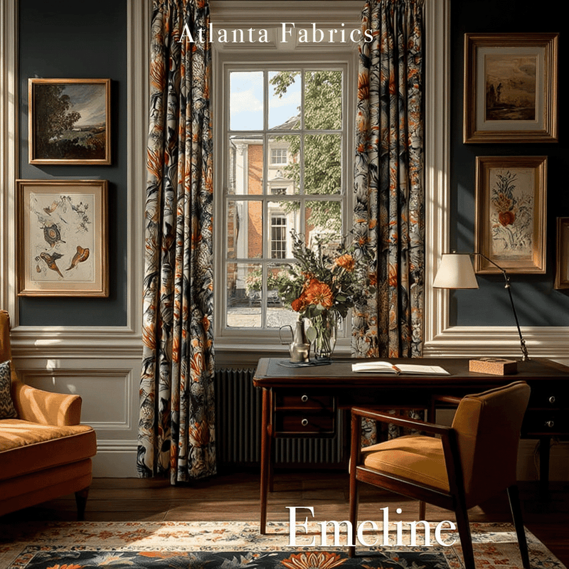 Atlanta Fabrics Emeline Teal Fabric | Atlanta Fabrics