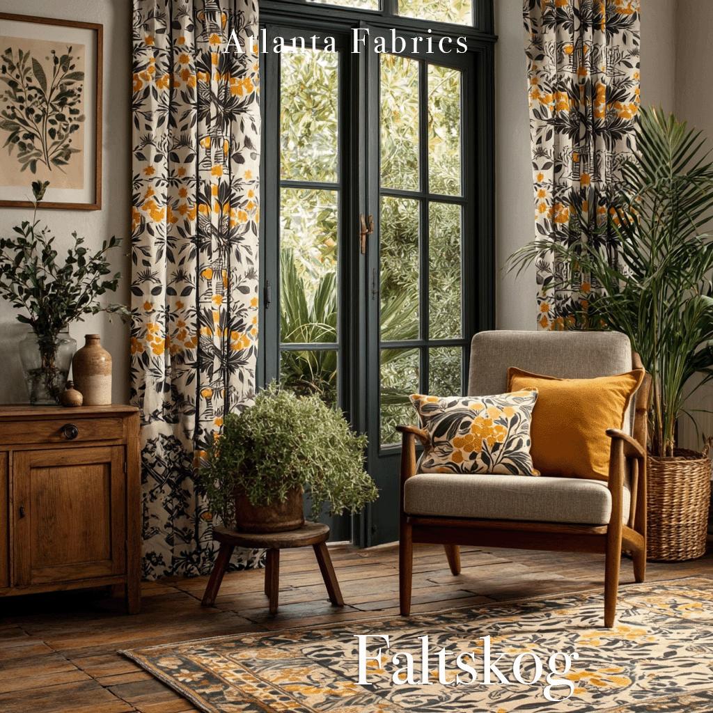 Atlanta Fabrics Faltskog Navy Fabric | Atlanta Fabrics