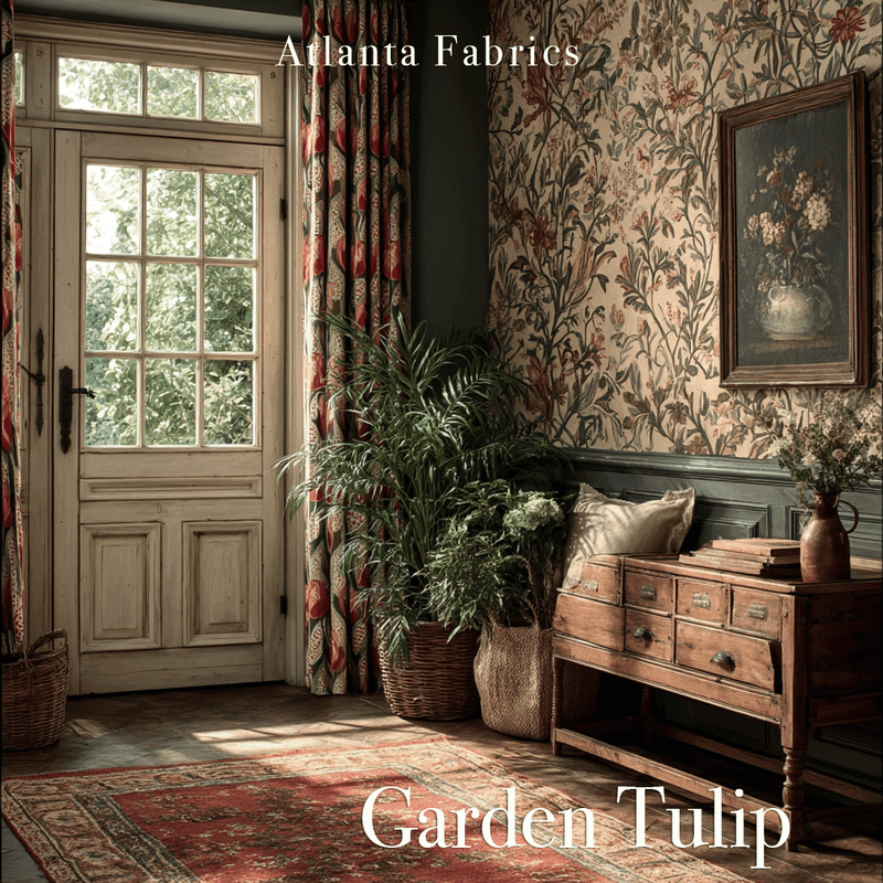 Atlanta Fabrics Garden Tulip Purple Fabric | Atlanta Fabrics