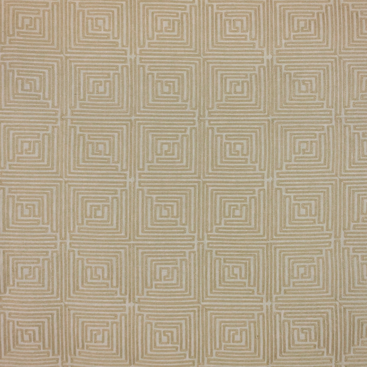 RM Coco Greek Key Fret Flax Fabric | Atlanta Fabrics