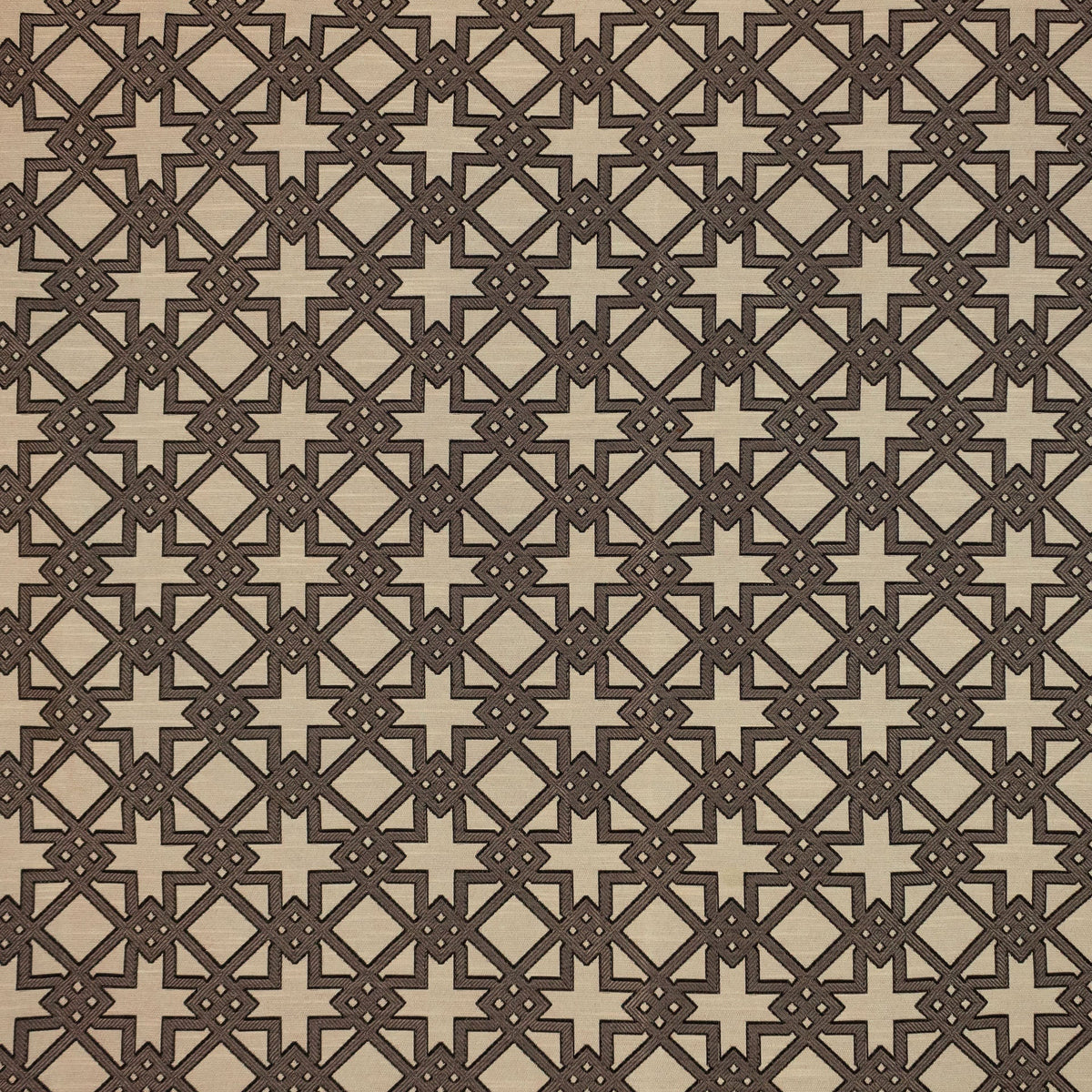 RM Coco Imperial Fret Pecan Fabric | Atlanta Fabrics