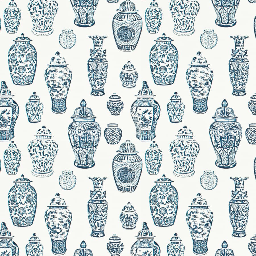 AOC LAINEY 1 BLUE/WHITE Fabric | Atlanta Fabrics