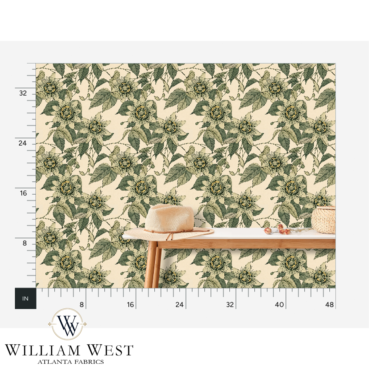 Atlanta Fabrics Meadow Arcade Moss Wallpaper Wallpaper | Atlanta Fabrics