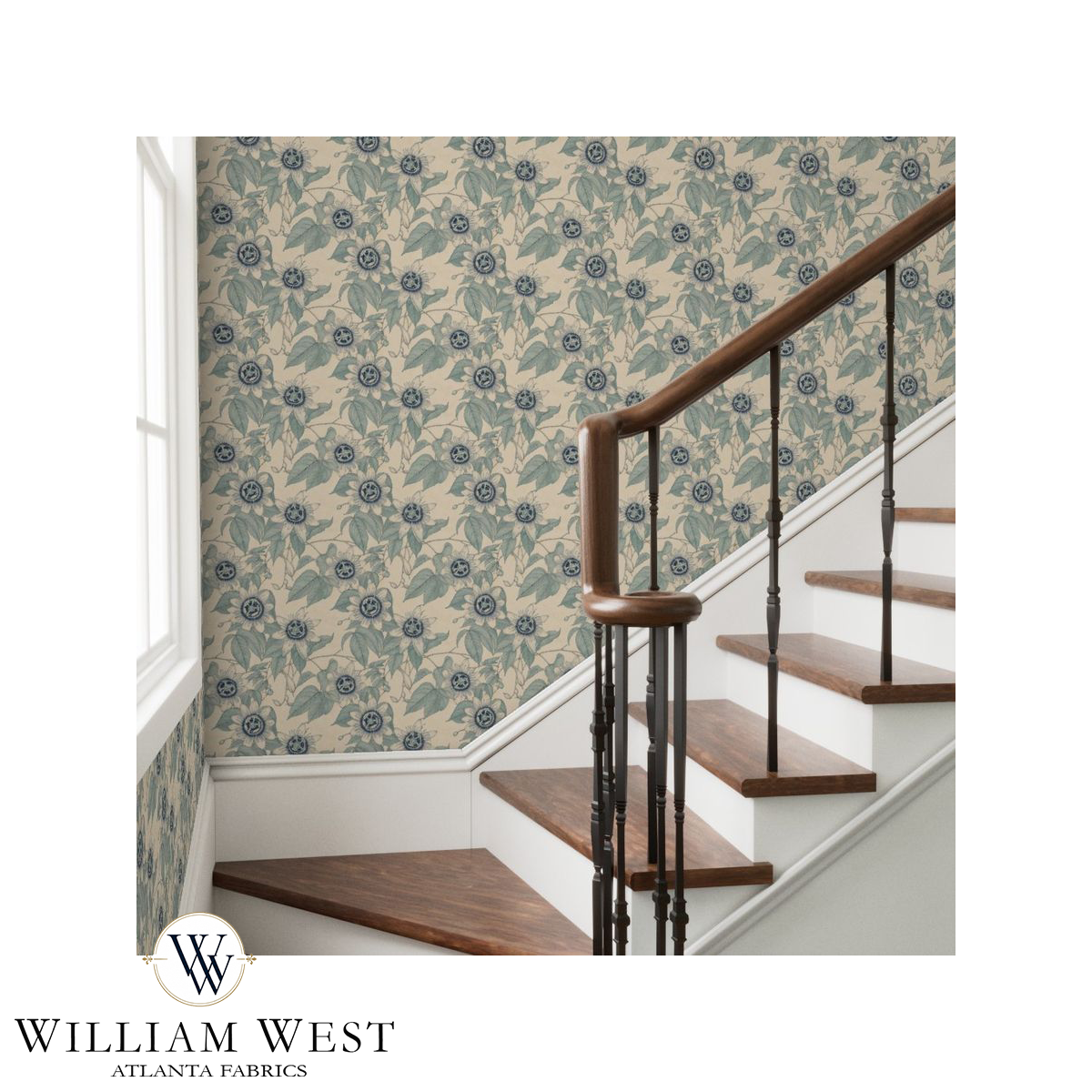 Meadow Arcade Seafoam Wallpaper