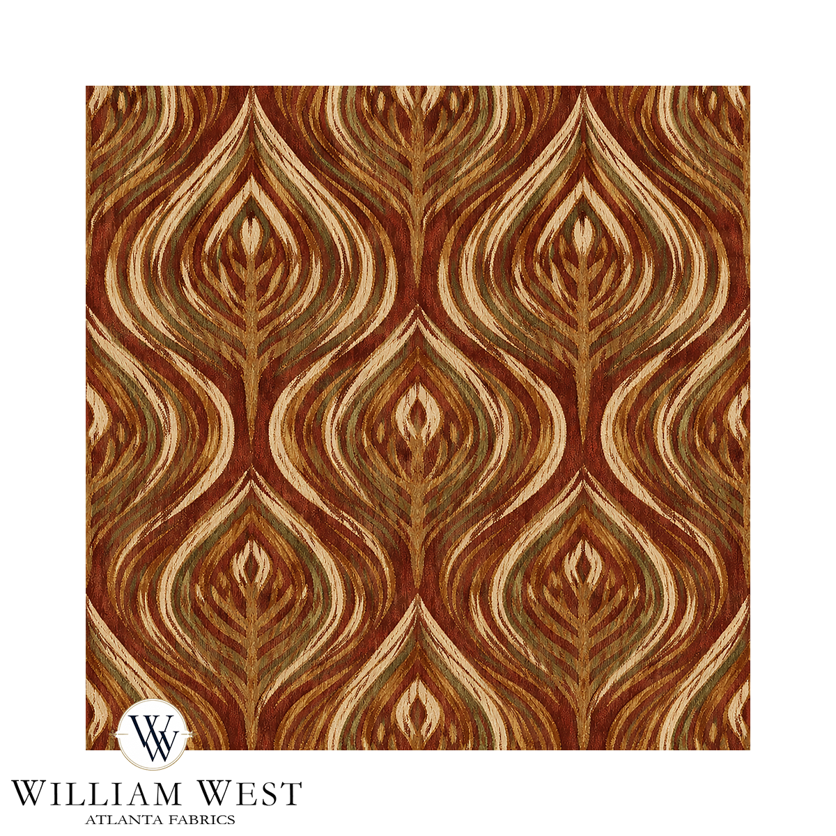 Atlanta Fabrics Mesa Echo Burt Orange Fabric | Atlanta Fabrics