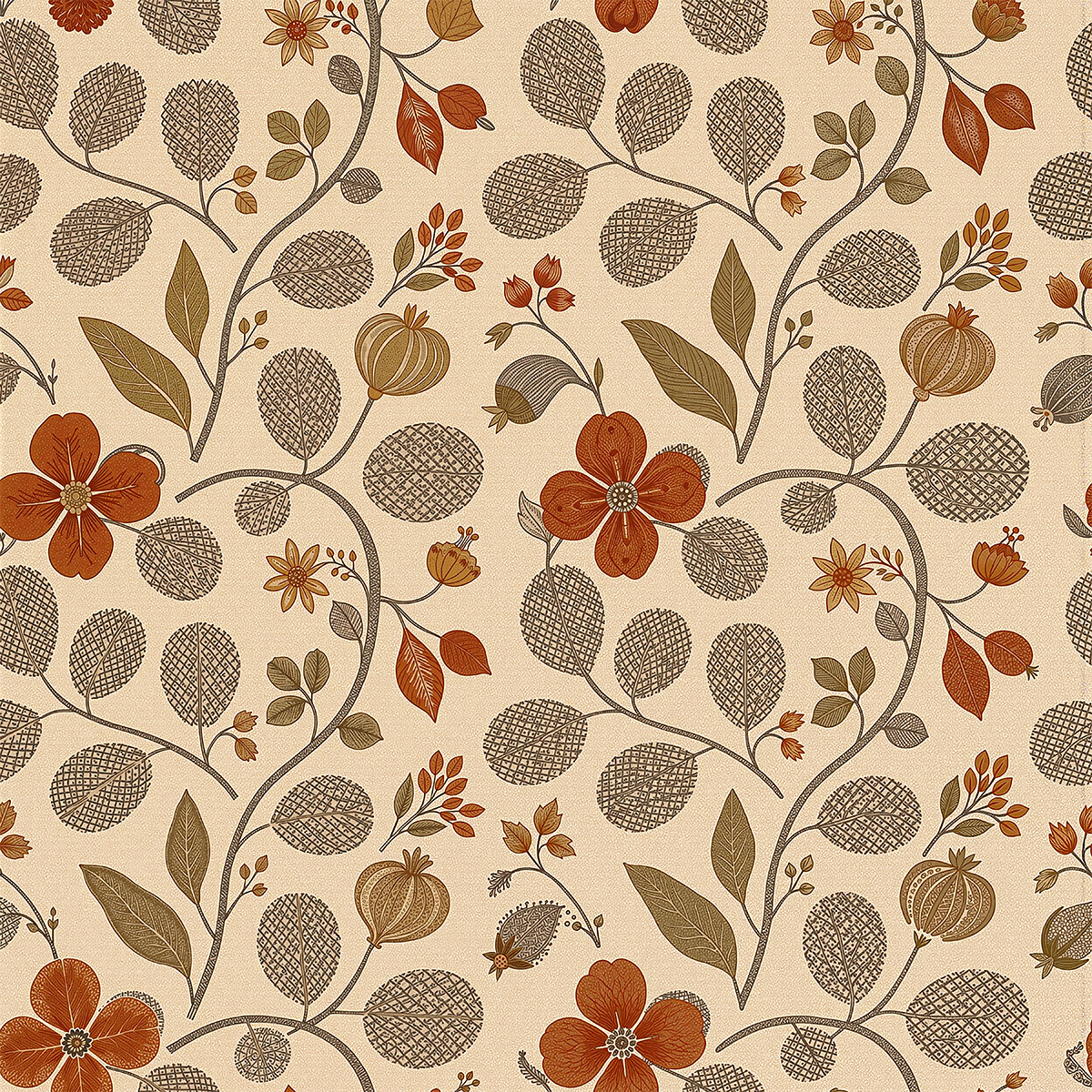 Atlanta Fabrics Orchard Vine Russet Fabric | Atlanta Fabrics
