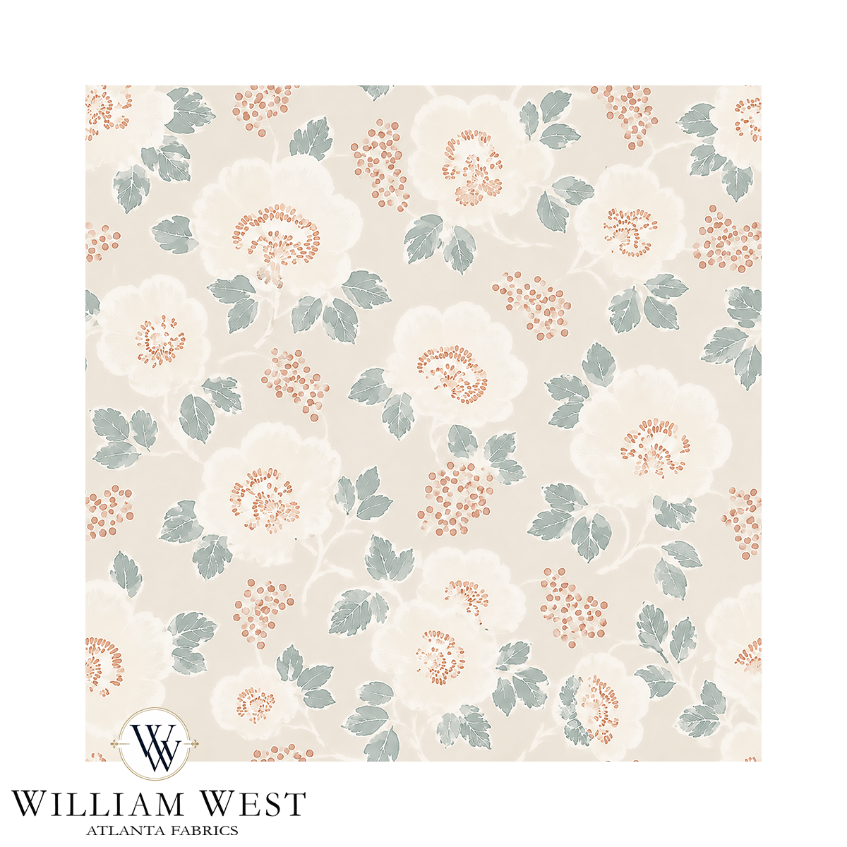 Atlanta Fabrics Quiet Bloom Cream Fabric Fabric | Atlanta Fabrics