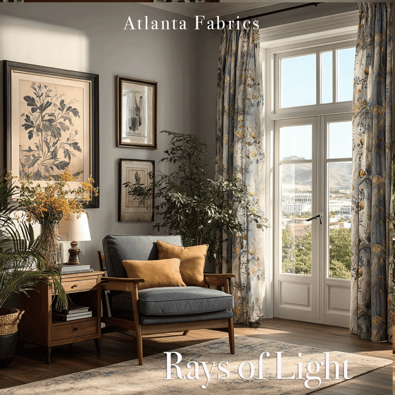 Atlanta Fabrics Rays of Light Periwinkle Fabric | Atlanta Fabrics