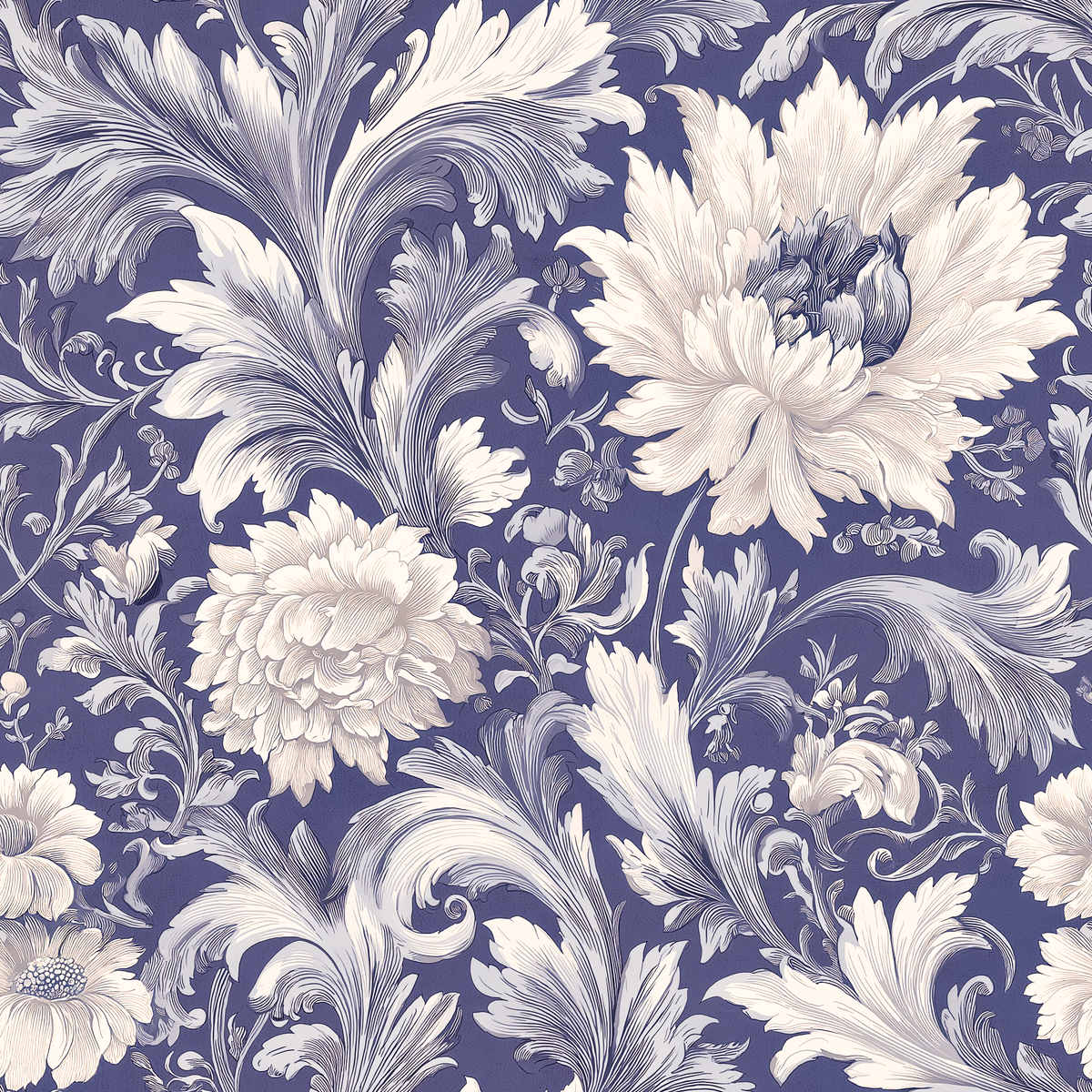 Atlanta Fabrics Regency Bloom Ink Fabric | Atlanta Fabrics