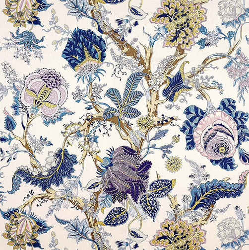 INDIAN ARBRE HYACINTH FABRIC