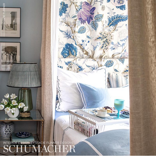 INDIAN ARBRE HYACINTH FABRIC