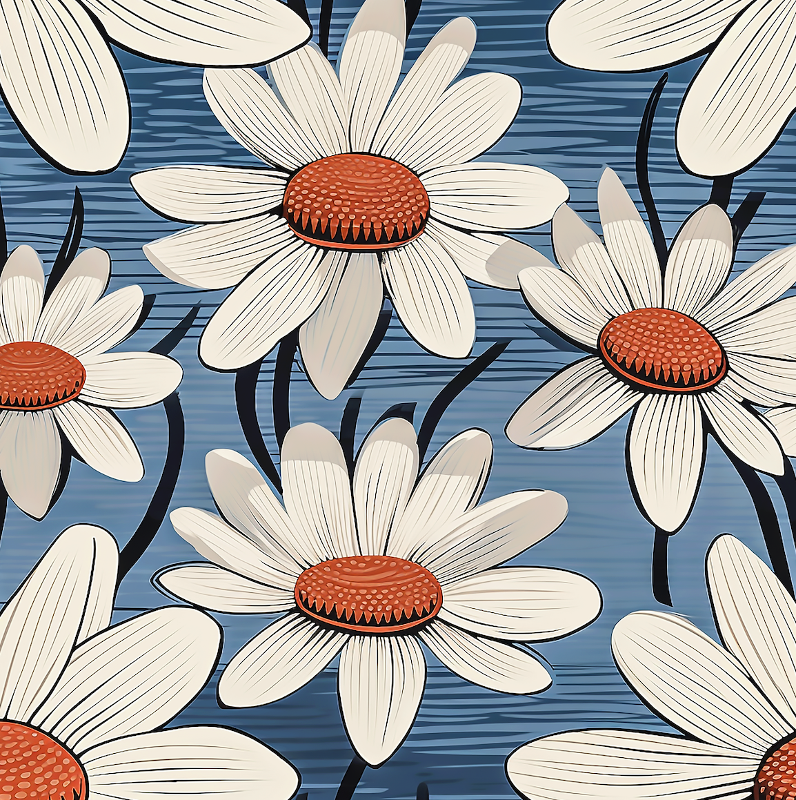 Atlanta Fabrics Half Hearted Steel Blue Fabric | Atlanta Fabrics