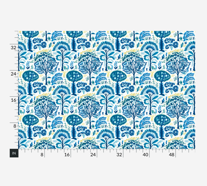 Atlanta Fabrics Sherwood Forest Blue Fabric | Atlanta Fabrics