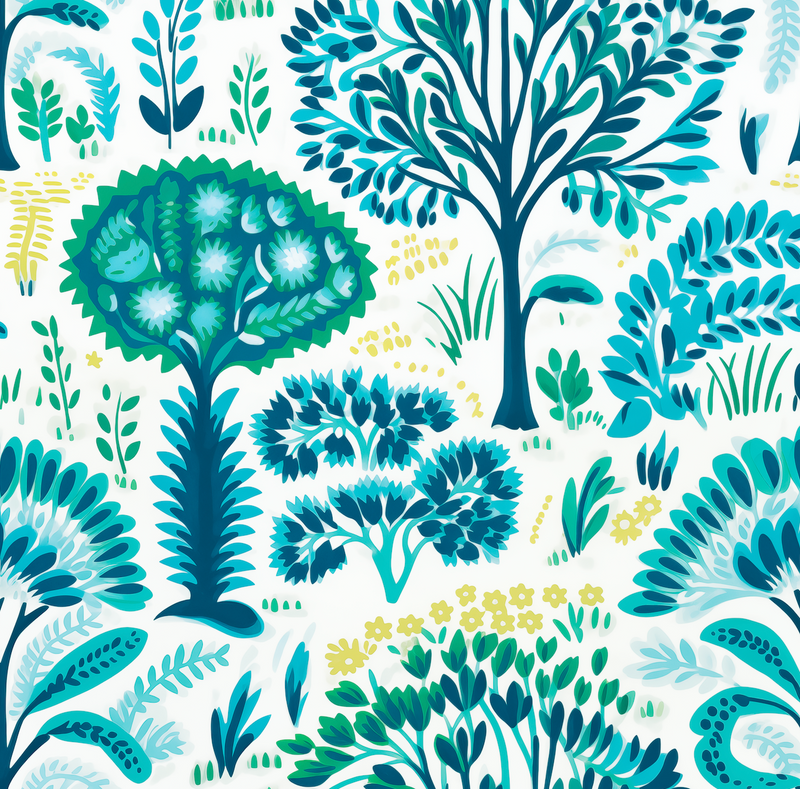 Atlanta Fabrics Sherwood Forest Aqua Fabric | Atlanta Fabrics