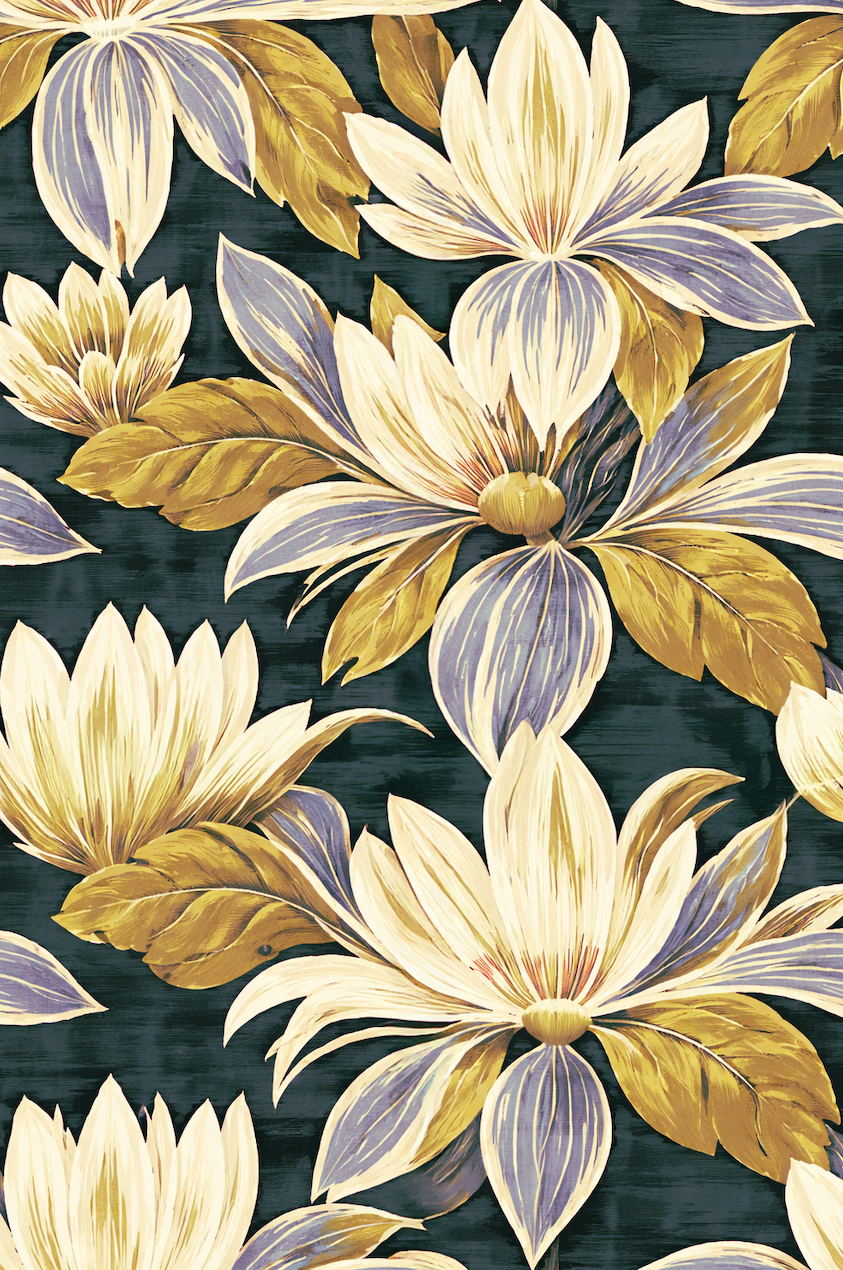 Atlanta Fabrics Swamp Magnolia Aubergine Fabric | Atlanta Fabrics