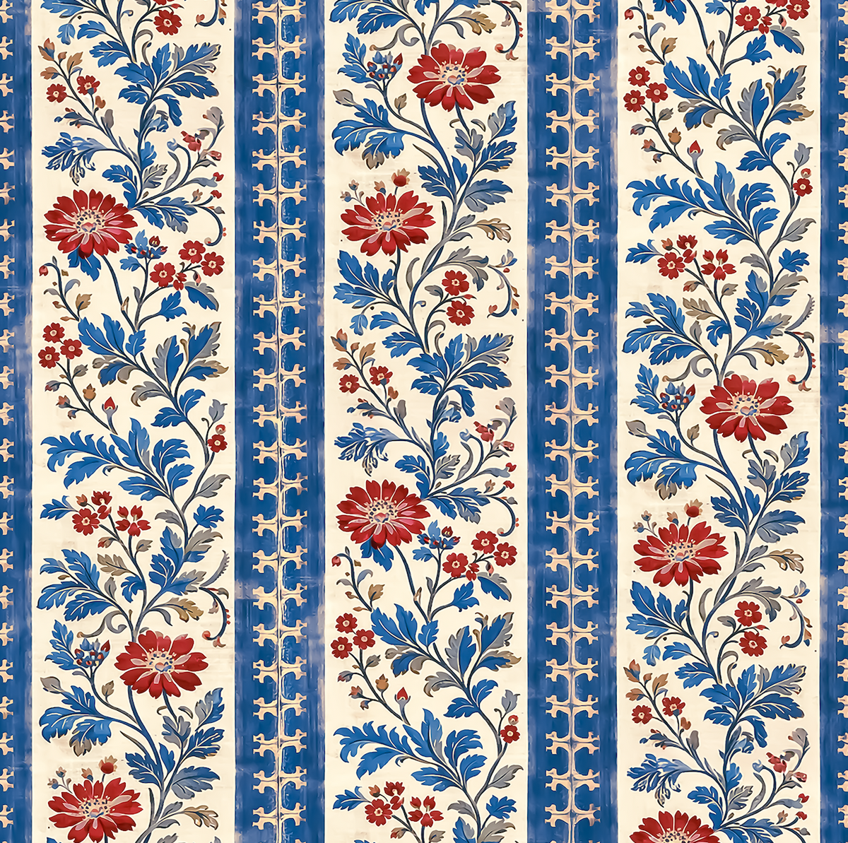 Atlanta Fabrics Kingsley Vine Royal Blue Fabric | Atlanta Fabrics