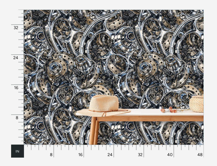 Atlanta Fabrics Vacation Highway Chrome Wallpaper Wallpaper | Atlanta Fabrics