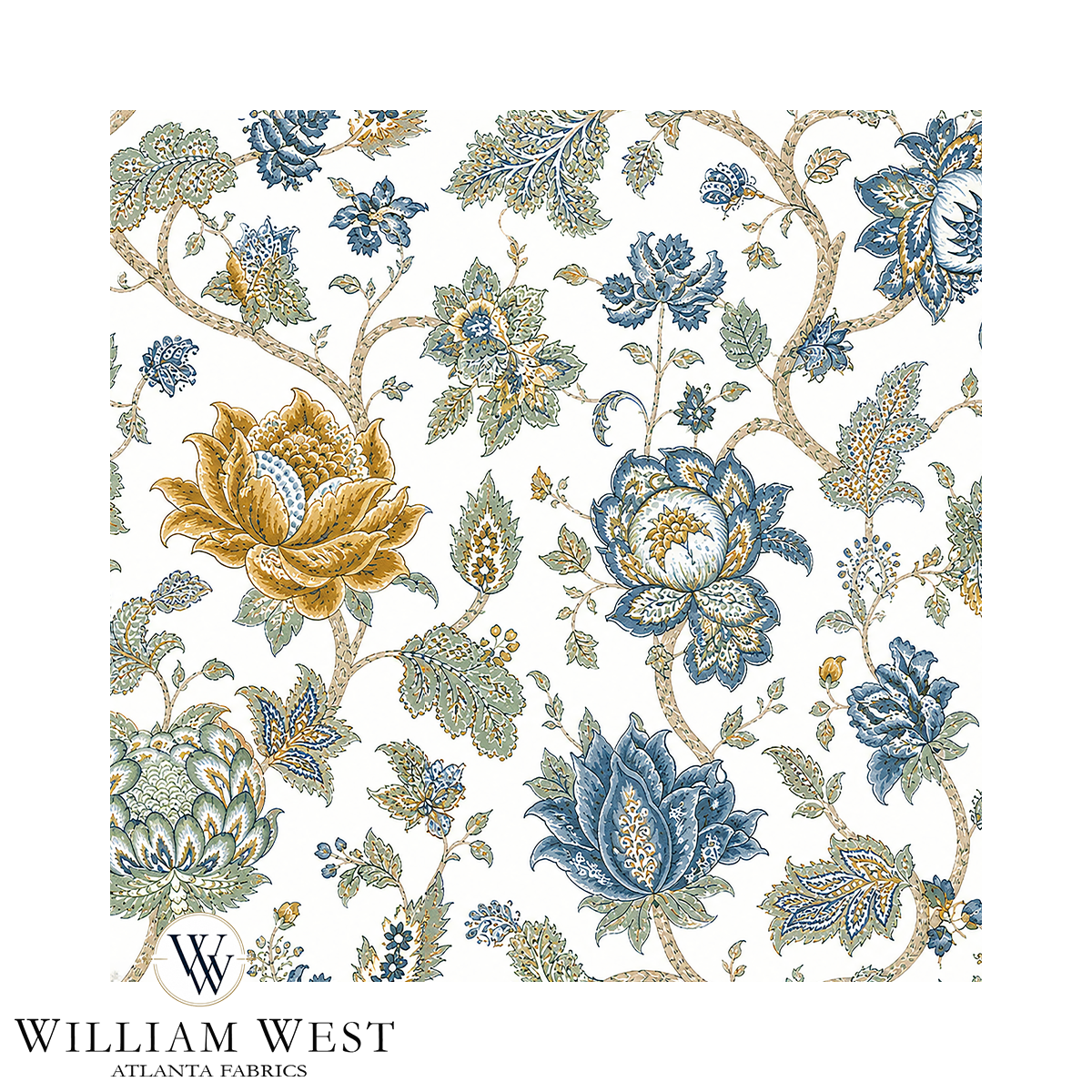 Atlanta Fabrics Silvermere Hall Jade Fabric | Atlanta Fabrics