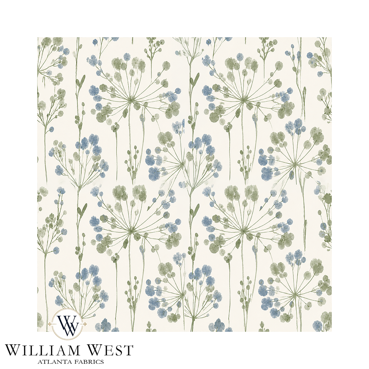 Atlanta Fabrics Stoneflower Court Sage Fabric | Atlanta Fabrics