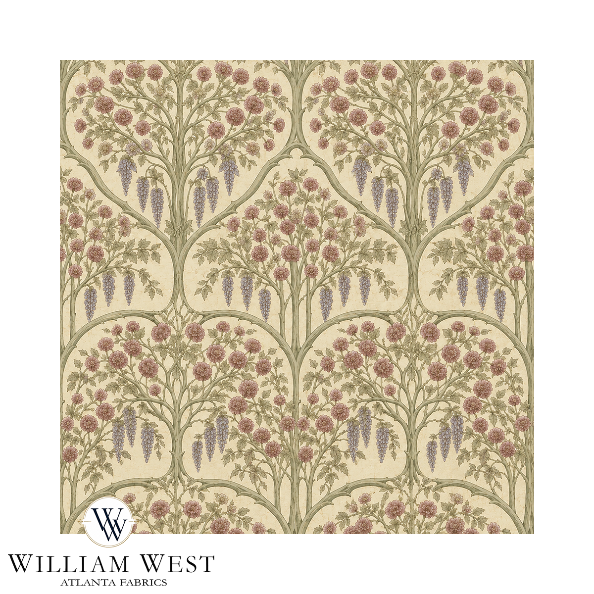 Atlanta Fabrics The Hidden Arbor Mauve Fabric | Atlanta Fabrics