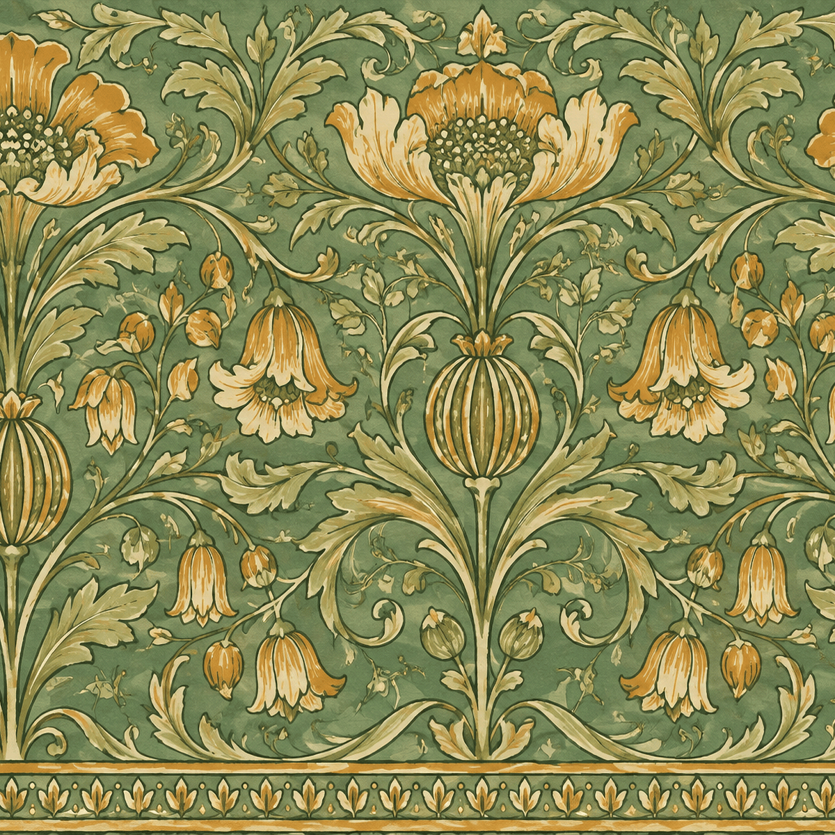 Atlanta Fabrics The Visitor Ochre Wallpaper Wallpaper | Atlanta Fabrics