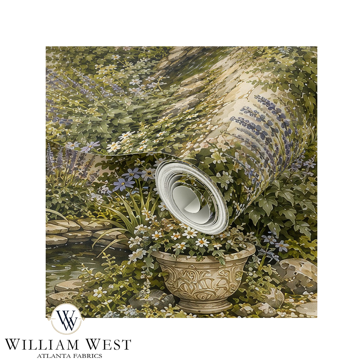 Atlanta Fabrics Tranquil Garden Fern Wallpaper | Atlanta Fabrics