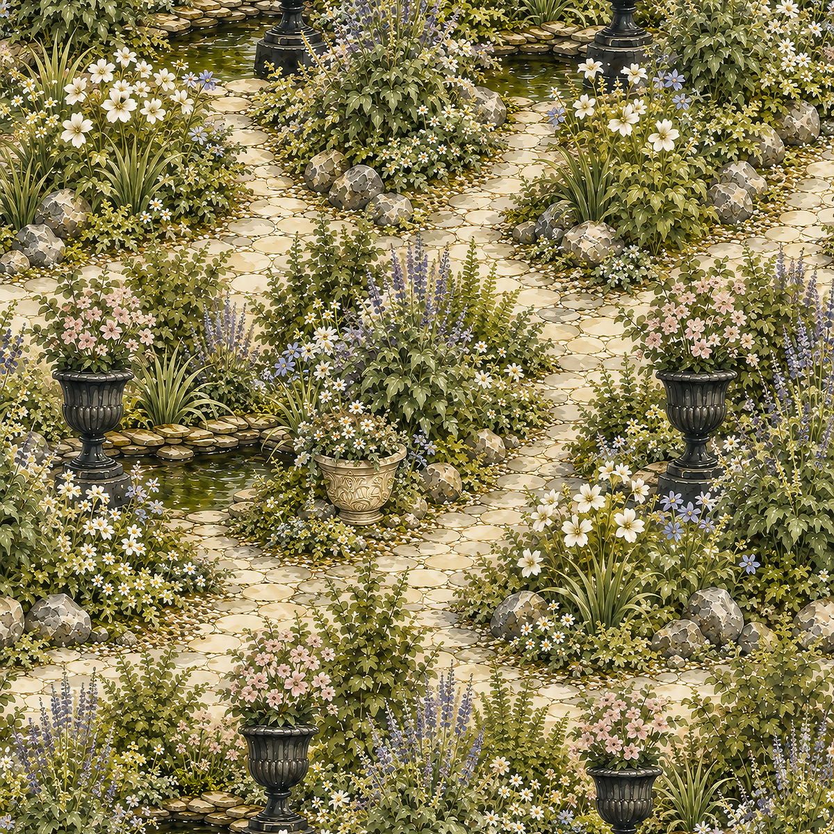 Atlanta Fabrics Tranquil Garden Fern Wallpaper | Atlanta Fabrics