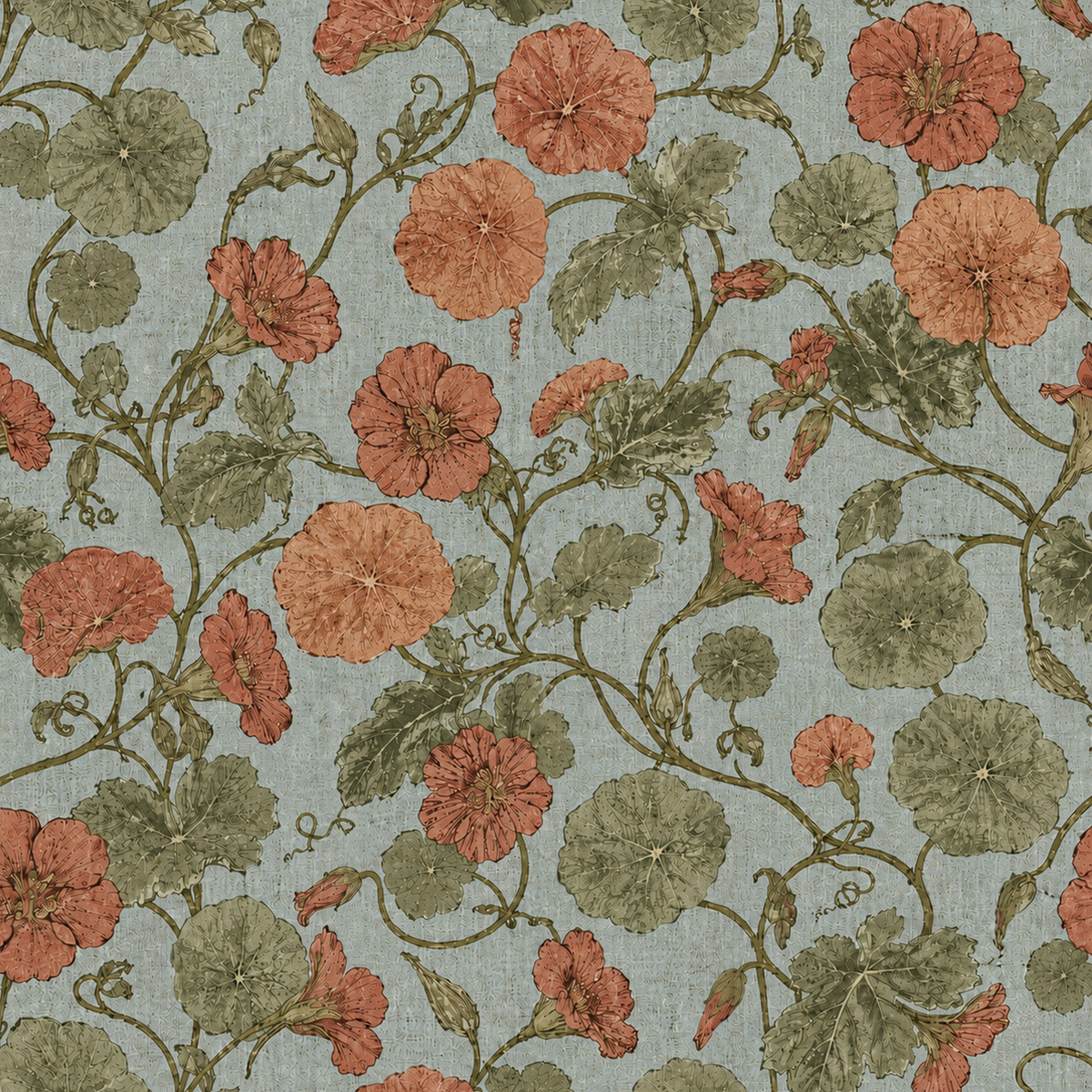 Vineyard Mallow Terracotta Wallpaper