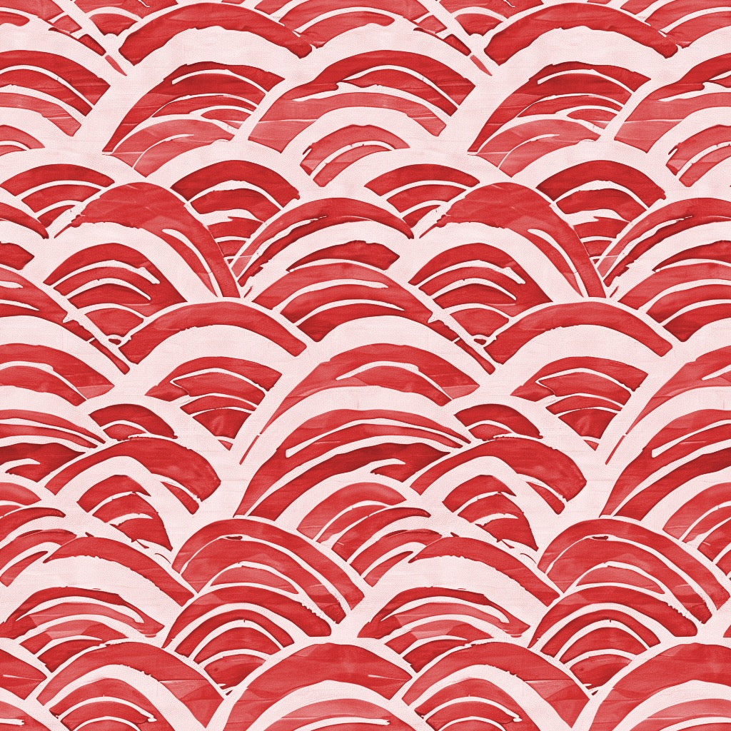 Atlanta Fabrics Watercolor Waves Red Fabric | Atlanta Fabrics