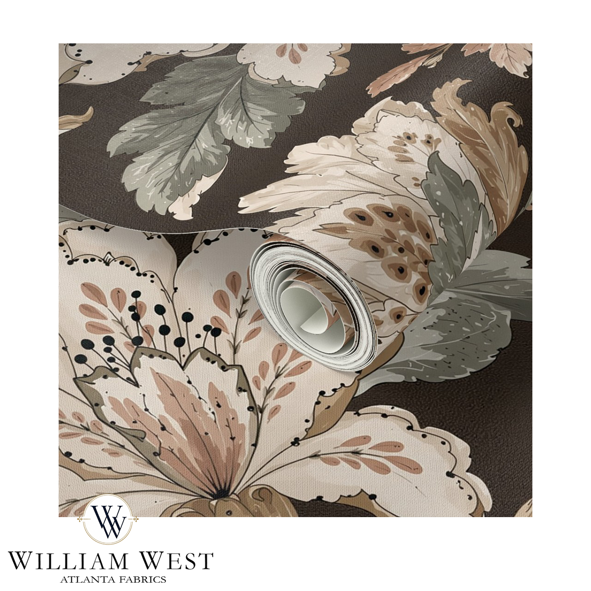 Atlanta Fabrics Whitcombe Garden Apricot Wallpaper Wallpaper | Atlanta Fabrics
