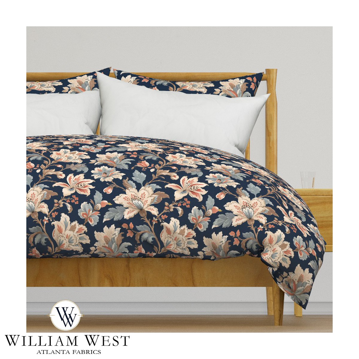 Atlanta Fabrics Whitcombe Garden French Blue Fabric | Atlanta Fabrics