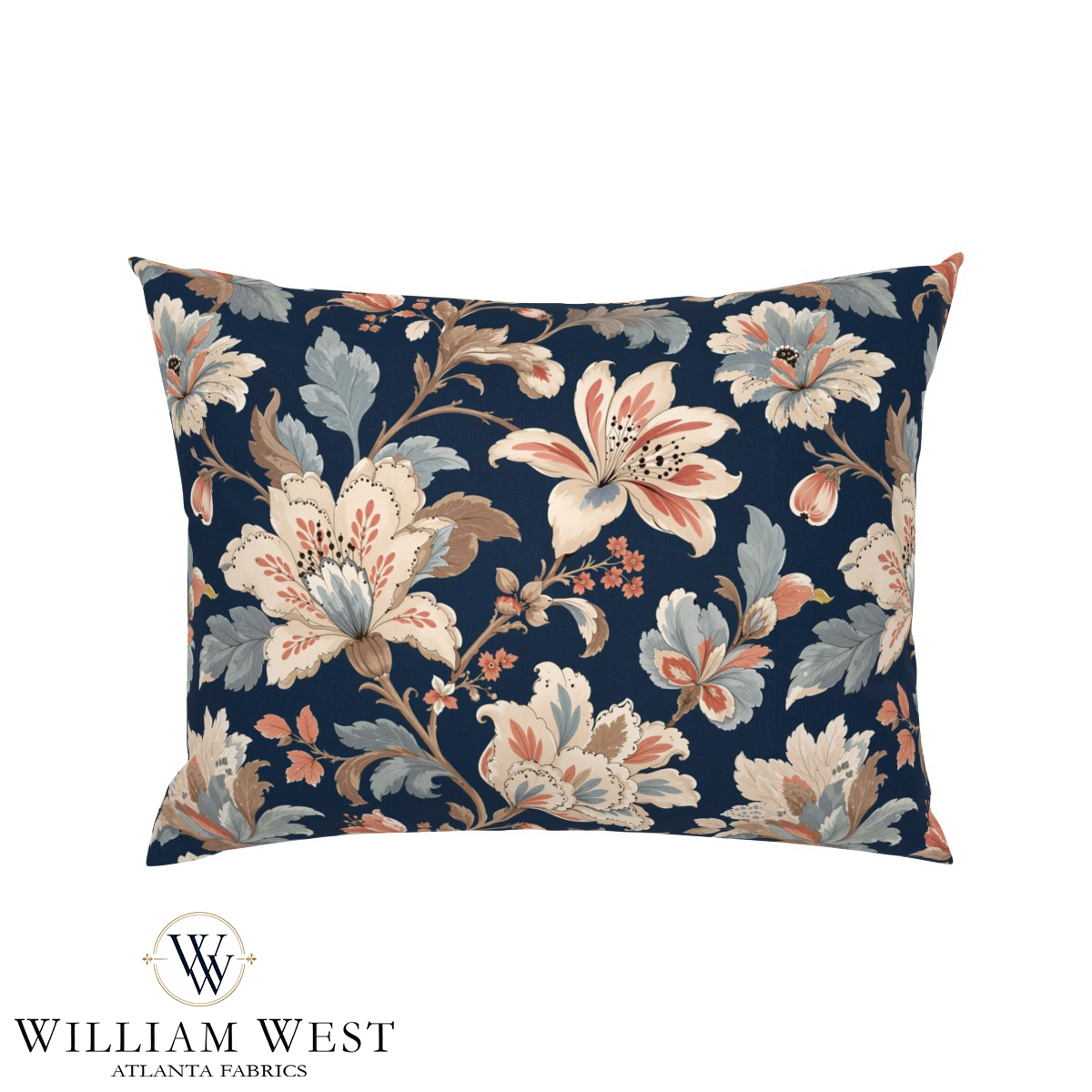 Atlanta Fabrics Whitcombe Garden French Blue Fabric | Atlanta Fabrics