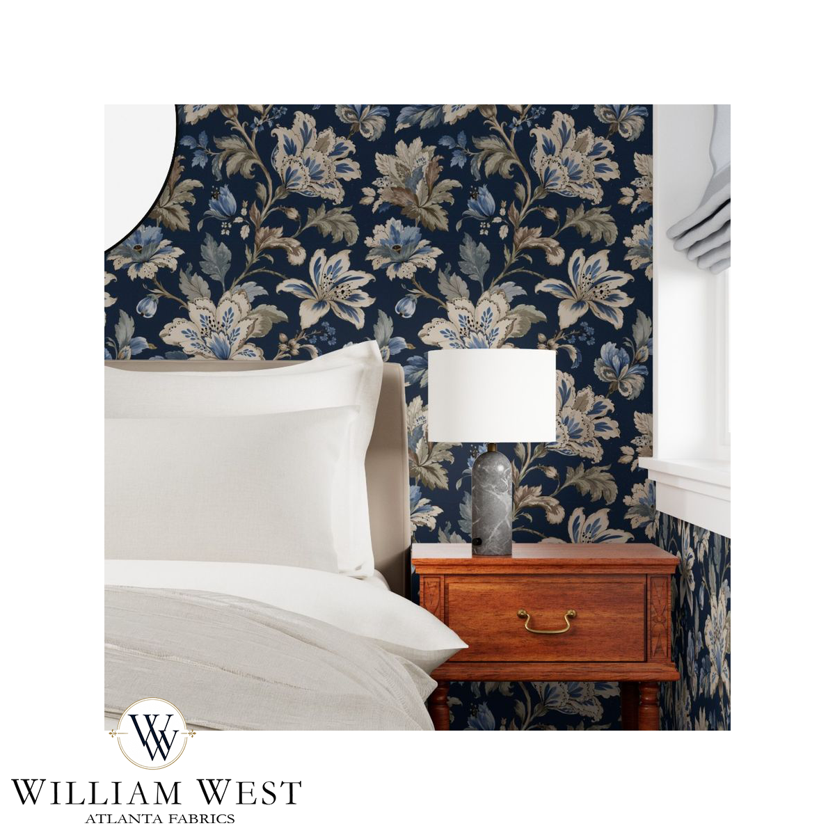 Atlanta Fabrics Whitcombe Garden Lake Wallpaper Wallpaper | Atlanta Fabrics
