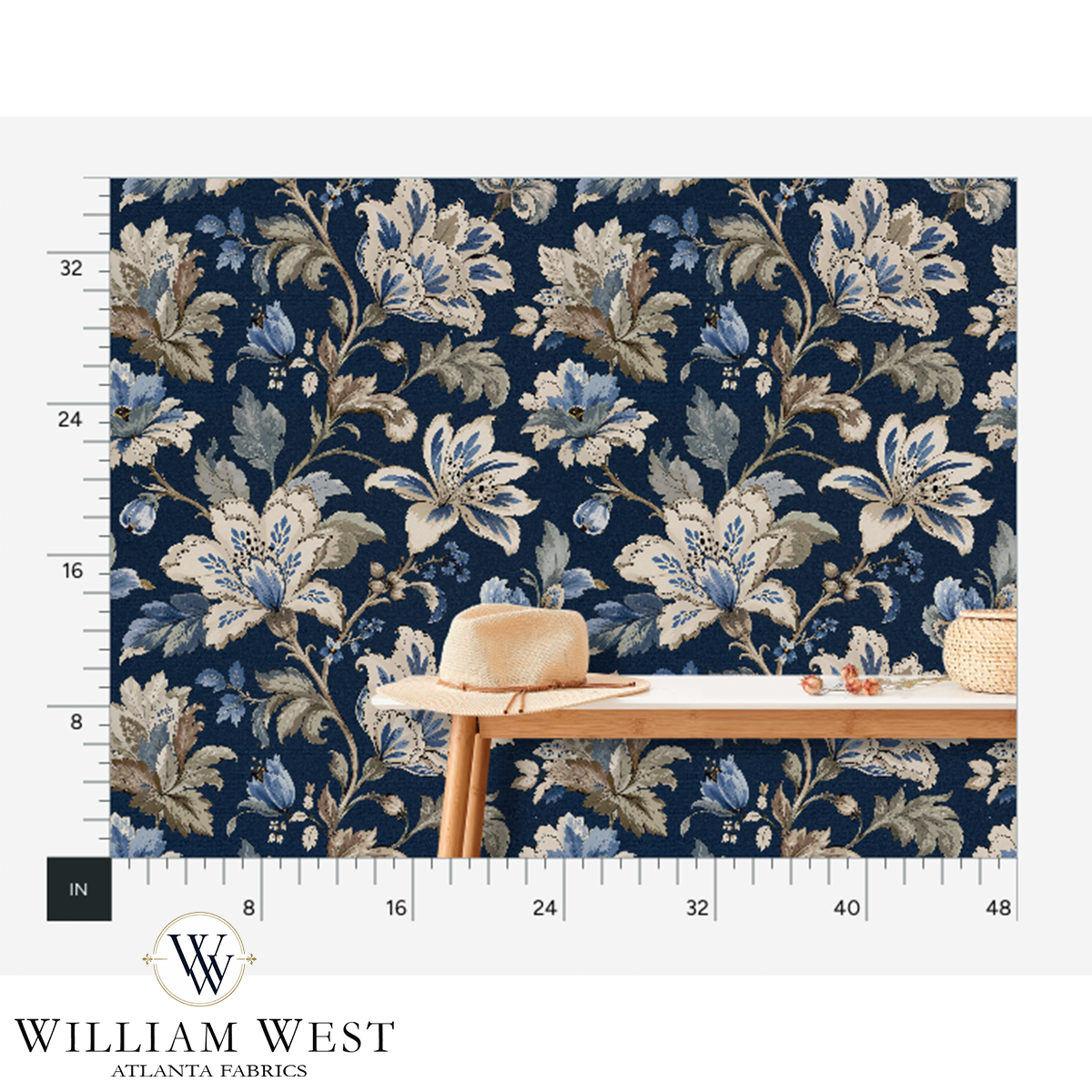 Atlanta Fabrics Whitcombe Garden Lake Wallpaper Wallpaper | Atlanta Fabrics