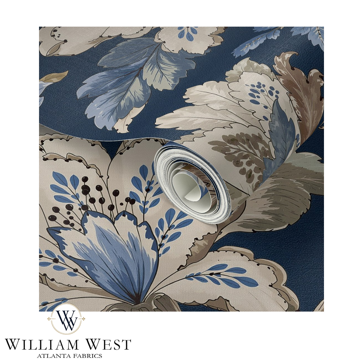 Atlanta Fabrics Whitcombe Garden Lake Wallpaper Wallpaper | Atlanta Fabrics
