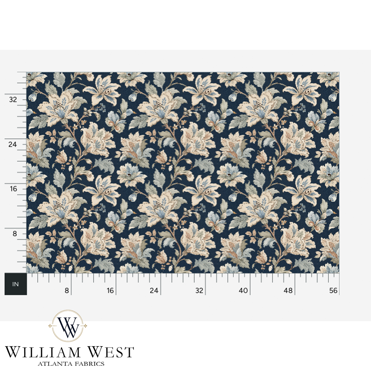Atlanta Fabrics Whitcombe Garden Mint Fabric | Atlanta Fabrics