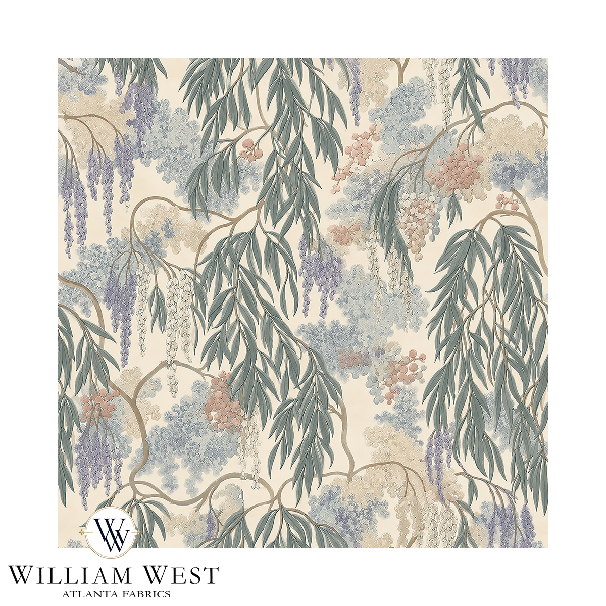 Atlanta Fabrics Wisteria & Willow Teal Fabric | Atlanta Fabrics