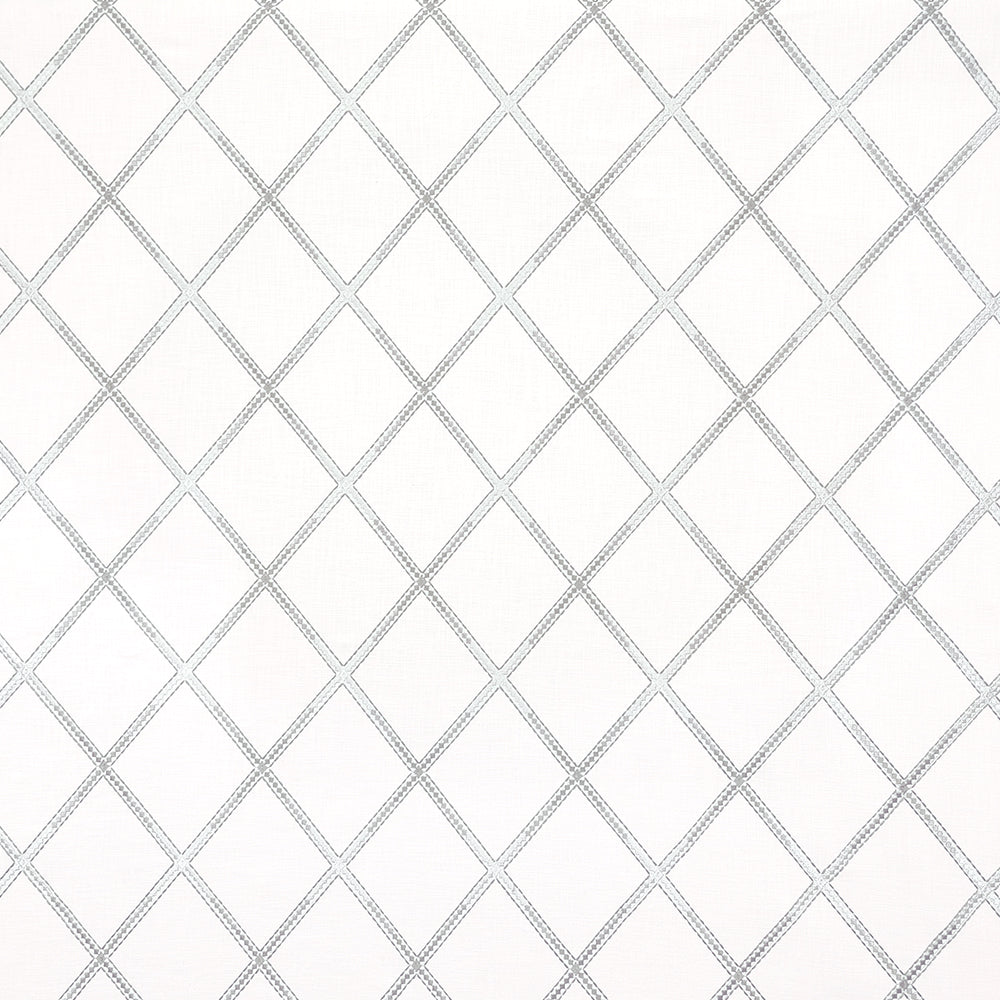 Carole Diamond Array Silver Fabric | Atlanta Fabrics