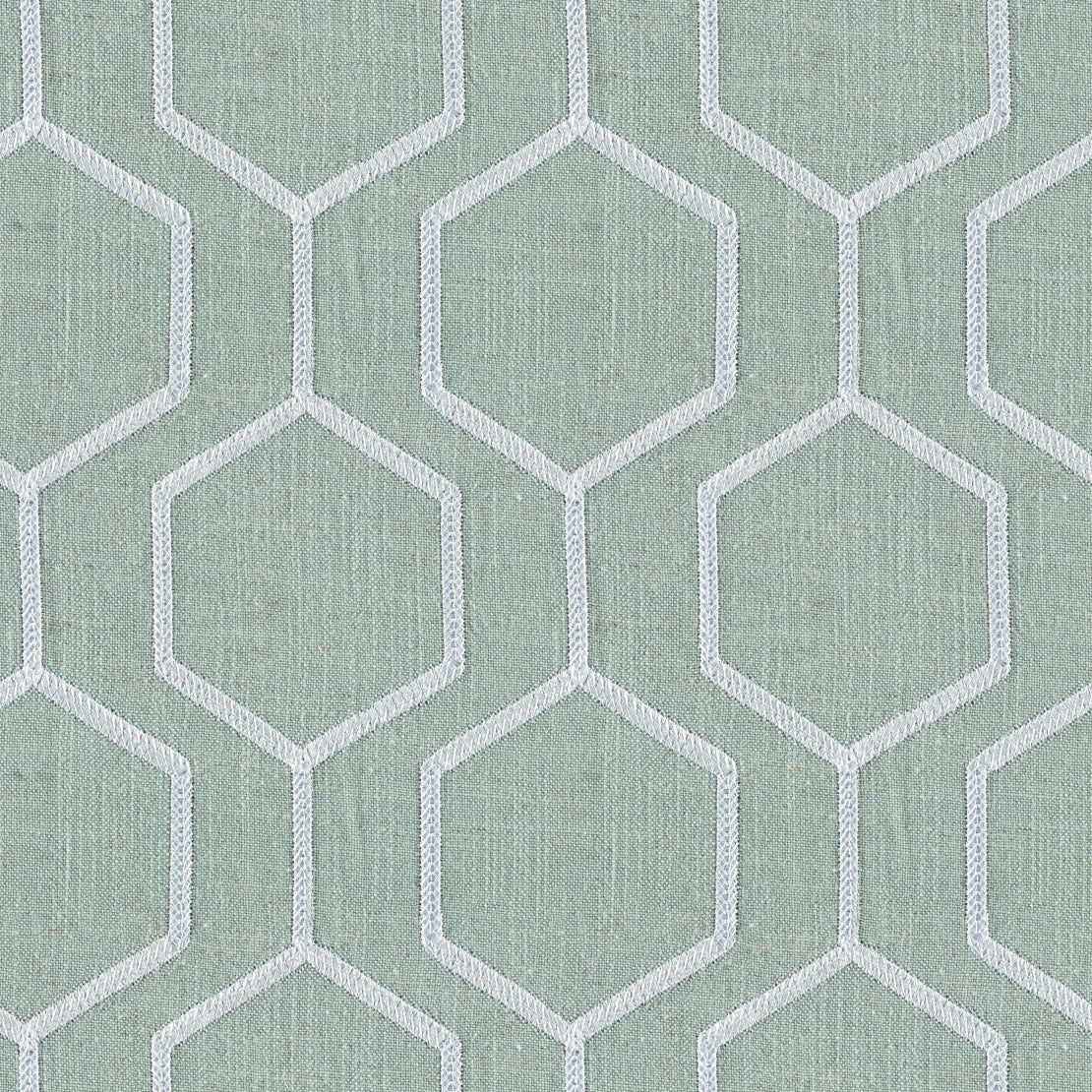 Europatex Socrates Hexagono Sea Pearl Fabric | Atlanta Fabrics