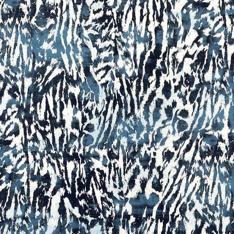 FELINE INDIGO FABRIC