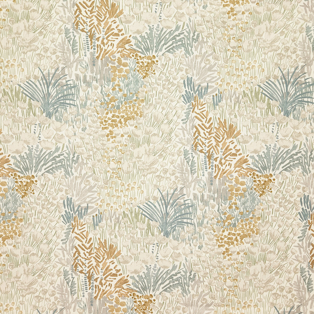 Carole Blooming Meadow Flaxen Fabric | Atlanta Fabrics