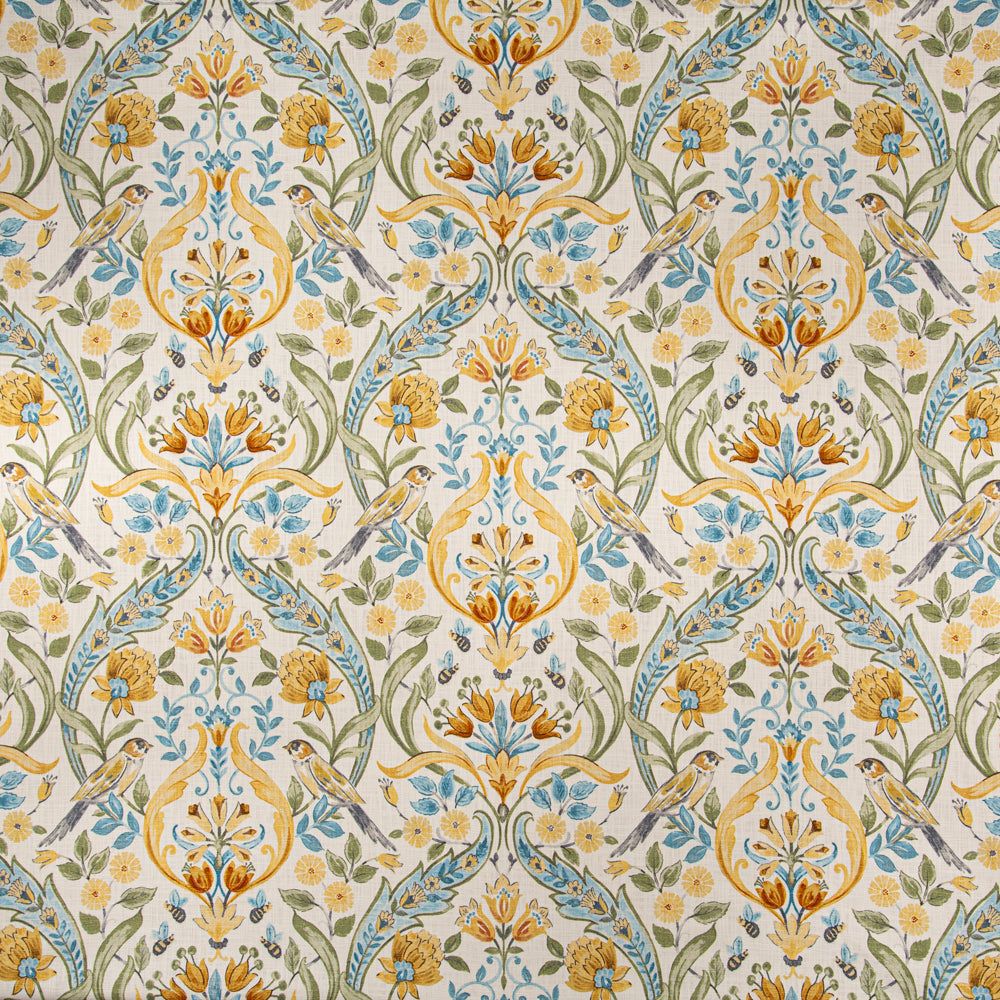 Carole Birds And The Bees Lapis Fabric | Atlanta Fabrics